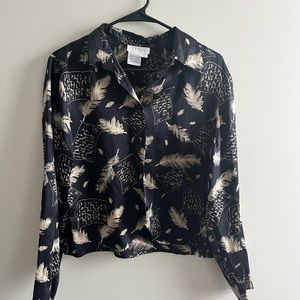 Vintage Silk Cropped Blouse